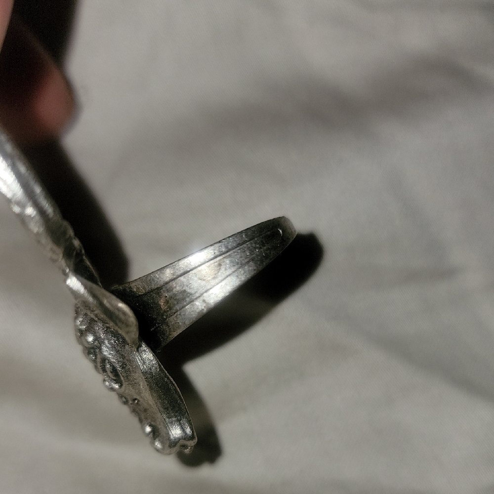 Source Unknown Silver Deer Antler Ring - image 3